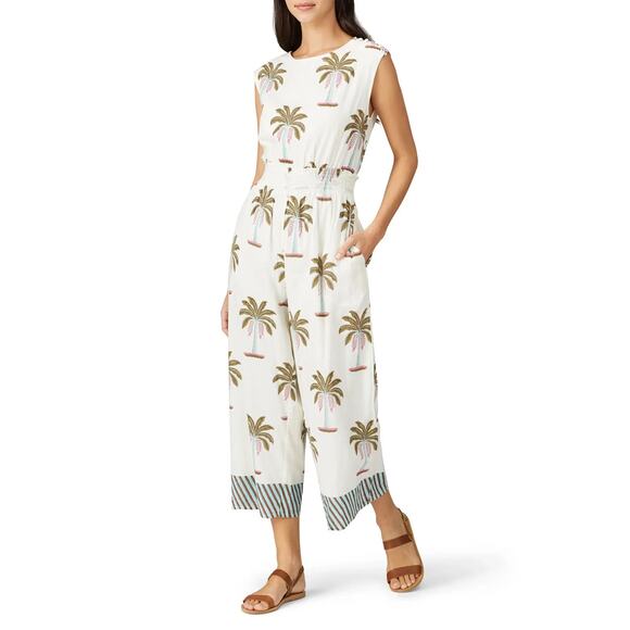 Roller Rabbit Womens Multicolor Morjim Palm Emanelle Jumpsuit Medium - Picture 1 of 13